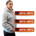 USB-Powered Heated Hoodie with Smart Temperature Control, Full-Zip Design, Adjustable Hood, Unisex Sweatshirt for Cold Weather