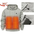 USB-Powered Heated Hoodie with Smart Temperature Control, Full-Zip Design, Adjustable Hood, Unisex Sweatshirt for Cold Weather