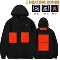 USB-Powered Heated Hoodie with Smart Temperature Control, Full-Zip Design, Adjustable Hood, Unisex Sweatshirt for Cold Weather