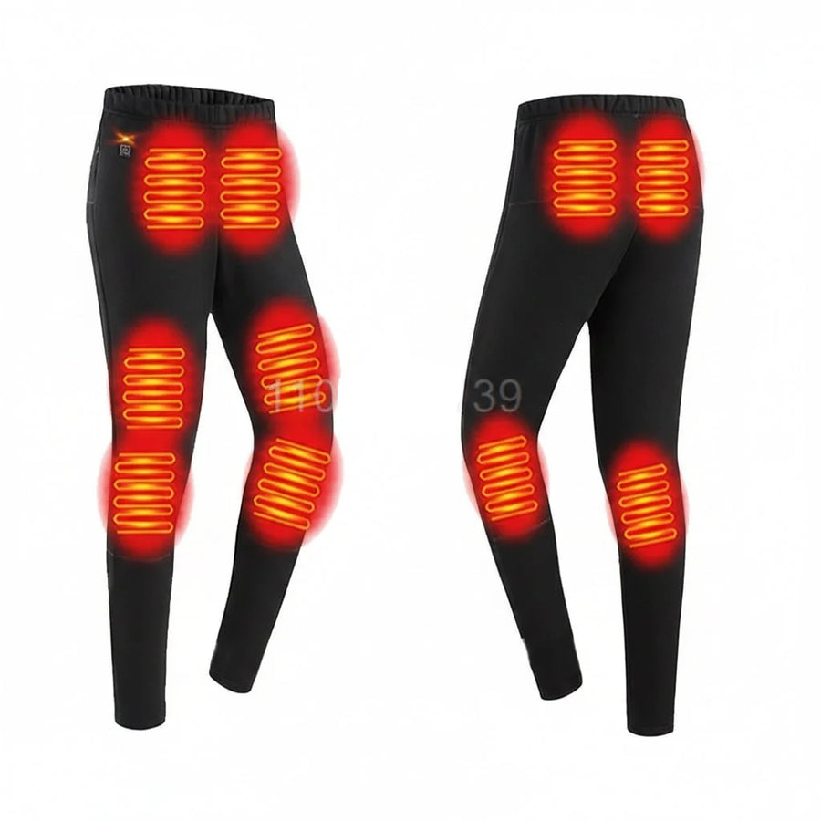 USB Heated Thermal Underwear Set with Multiple Heating Zones and Adjustable Temperature for Cold Weather