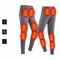 USB Heated Thermal Underwear Set with Multiple Heating Zones and Adjustable Temperature for Cold Weather