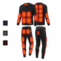 USB Heated Thermal Underwear Set with Multiple Heating Zones and Adjustable Temperature for Cold Weather