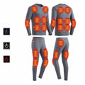 USB Heated Thermal Underwear Set with Multiple Heating Zones and Adjustable Temperature for Cold Weather