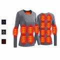 USB Heated Thermal Underwear Set with Multiple Heating Zones and Adjustable Temperature for Cold Weather