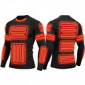 USB Heated Thermal Underwear Set with Multiple Heating Zones and Adjustable Temperature for Cold Weather