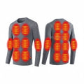 USB Heated Thermal Underwear Set with Multiple Heating Zones and Adjustable Temperature for Cold Weather