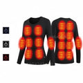 USB Heated Thermal Underwear Set with Multiple Heating Zones and Adjustable Temperature for Cold Weather