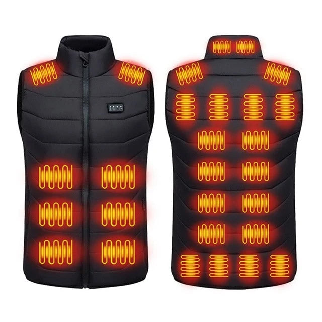 USB Rechargeable Heated Vest with Multiple Heating Zones and Quilted Design for Outdoor Warmth