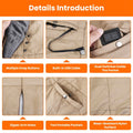 USB Wearable Heated Blanket with Zipper Armholes, Dual Controls, and 6 Heating Zones for Custom Warmth