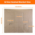 USB Wearable Heated Blanket with Zipper Armholes, Dual Controls, and 6 Heating Zones for Custom Warmth