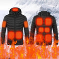 Unisex Heated Jacket with 3-Level Temperature Control, USB Power Connection – Black Winter Outerwear