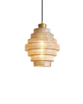 Vintage-Inspired Glass Pendant Light with Adjustable Length and Brass Finish – Elegant Hanging Light for Dining Rooms and Living Areas
