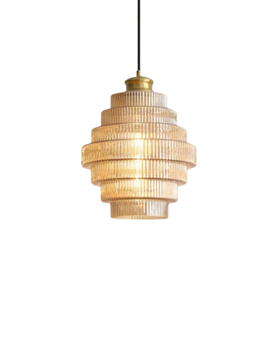 Vintage-Inspired Glass Pendant Light with Adjustable Length and Brass Finish – Elegant Hanging Light for Dining Rooms and Living Areas