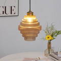 Vintage-Inspired Glass Pendant Light with Adjustable Length and Brass Finish – Elegant Hanging Light for Dining Rooms and Living Areas