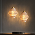 Vintage-Inspired Glass Pendant Light with Adjustable Length and Brass Finish – Elegant Hanging Light for Dining Rooms and Living Areas