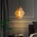 Vintage-Inspired Glass Pendant Light with Adjustable Length and Brass Finish – Elegant Hanging Light for Dining Rooms and Living Areas