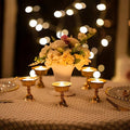 Vintage Copper Cup Candle Holder with Pedestal Base for Ambient Lighting and Meditation