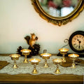 Vintage Copper Cup Candle Holder with Pedestal Base for Ambient Lighting and Meditation