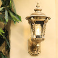 Vintage Glass Outdoor Wall Light – Elegant Aluminum Sconce for Patios and Gardens, Weather-Resistant Design