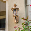 Vintage Glass Outdoor Wall Light – Elegant Aluminum Sconce for Patios and Gardens, Weather-Resistant Design