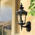 Vintage Glass Outdoor Wall Light – Elegant Aluminum Sconce for Patios and Gardens, Weather-Resistant Design