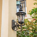 Vintage Glass Outdoor Wall Light – Elegant Aluminum Sconce for Patios and Gardens, Weather-Resistant Design