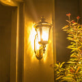 Vintage Glass Outdoor Wall Light – Elegant Aluminum Sconce for Patios and Gardens, Weather-Resistant Design