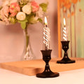 Vintage Iron Candle Holder Set of 2 with Powder-Coated Finish for Taper and LED Candles