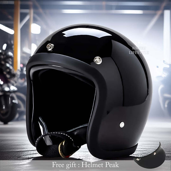 Retro Low-Profile Motorcycle Helmet — DOT & ECE Certified