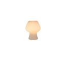 Vintage Ribbed Glass Mushroom Table Lamp – Dimmable LED Bedside Lamp for Bedroom, Living Room, or Desk – Amber, Smoke Grey, White