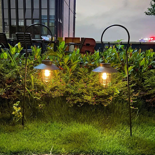 Vintage Solar Lantern for Outdoor Garden - Eco-Friendly Hanging Solar Lanterns with LED Light, Antique Bronze Finish