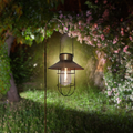 Vintage Solar Lantern for Outdoor Garden - Eco-Friendly Hanging Solar Lanterns with LED Light, Antique Bronze Finish