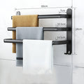 Wall-Mounted Towel Rack | 3-Tier Black Aluminum Bar 1