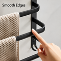 Wall-Mounted Towel Rack | 3-Tier Black Aluminum Bar 2