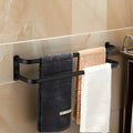 Wall-Mounted Towel Rack | 3-Tier Black Aluminum Bar 3