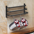Wall-Mounted Towel Rack | 3-Tier Black Aluminum Bar 5