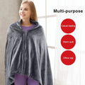 Wearable Heated Blanket Shawl with USB Power, Plush Fleece Cape with Zipper and Adjustable Heat Settings