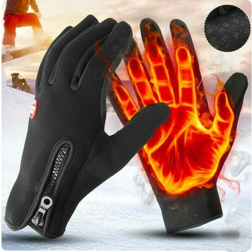 Winter Cycling Gloves Waterproof with Touchscreen Fingertips and Fleece Lining for Cold Weather