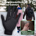 Winter Cycling Gloves Waterproof with Touchscreen Fingertips and Fleece Lining for Cold Weather