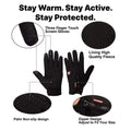 Winter Cycling Gloves Waterproof with Touchscreen Fingertips and Fleece Lining for Cold Weather