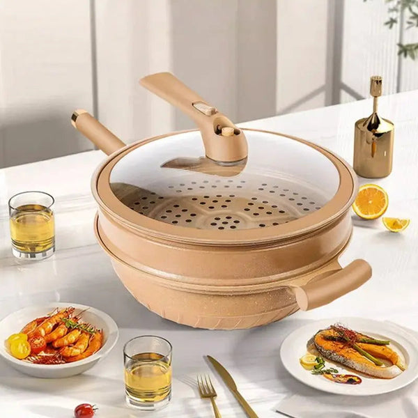 Wok Cooking Pro | Non-Stick Wok with Steamer Basket & Glass Lid 1
