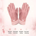 Women's Heated Gloves with USB Rechargeable Battery, Faux Fur Cuffs, Fleece Lining, Touchscreen Compatible