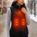 Women's Lightweight Heated Vest with Electric Quilted Design and Stand Collar for Core Warmth