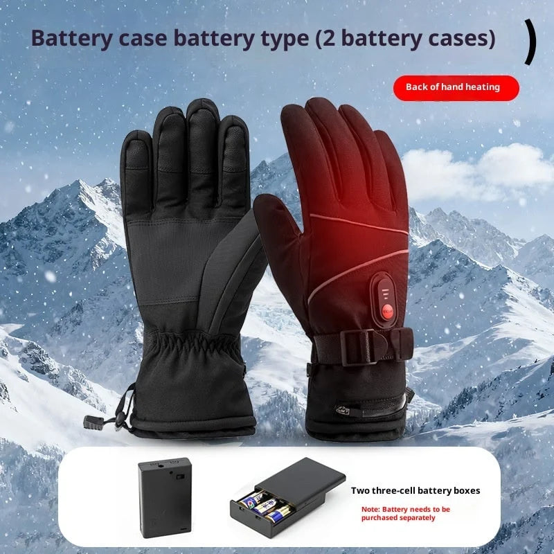 Women's Rechargeable Heated Gloves with Waterproof Protection, Textured Grip, and Adjustable Wrist Strap