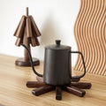 Wood Tree Design Trivet | Walnut Folding Coaster 0