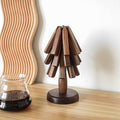 Wood Tree Design Trivet | Walnut Folding Coaster 1