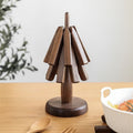 Wood Tree Design Trivet | Walnut Folding Coaster 2