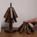 Wood Tree Design Trivet | Walnut Folding Coaster 5