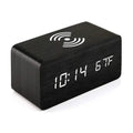 Wooden Digital Alarm Clock | Wireless Charging & Voice Activation for Modern Convenience 3