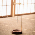 Wooden Incense Burner with Metal Holder for Meditation and Yoga - Handcrafted Natural Design, Compact Size 3.58 x 9.96